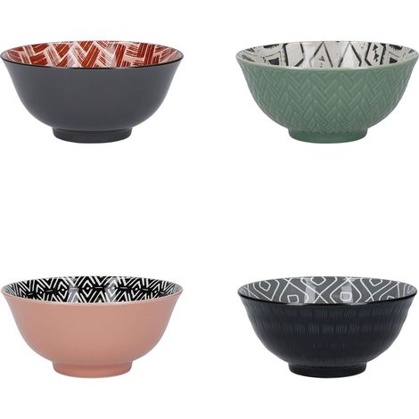 KitchenCraft Set di ciotole per cereali in confezione regalo, 4 ciotole in ceramica ideali per gelati, zuppe e altro, design 'Designed For Life', 15cm (1/5)