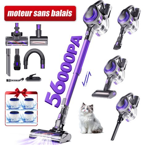 Aspirateur balai,56000pa/650w Moteur brushless haute performance/90000RPM,Tuyau flexible ultra-pratique,aspirateur sans fil 5-en-1,autonomie 60min,aspirateur balai sans fil,Kit spécial animaux : bross (1/4)