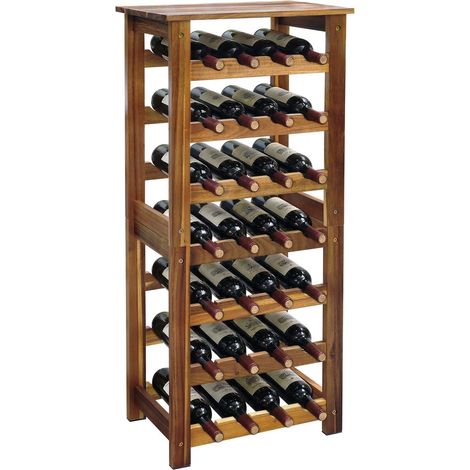 Weinregal aus Akazienholz für 28 Flaschen