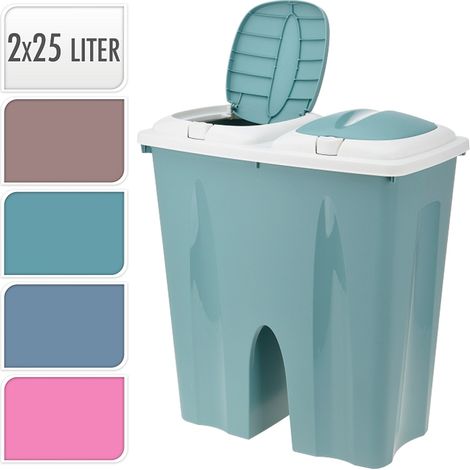 Cubo de basura 2x25L verde
