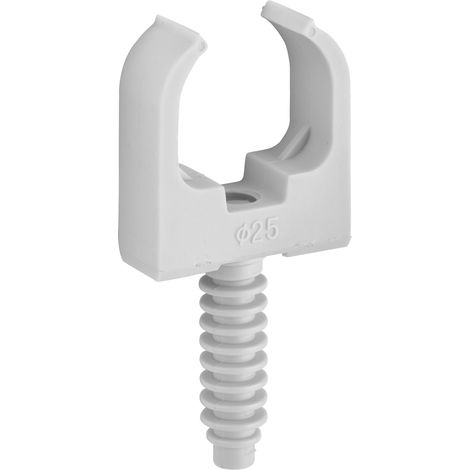 DEBFLEX - CLIPS TUBE + CHEVILLE Ø25 GRIS SACHET DE 10 - 709072