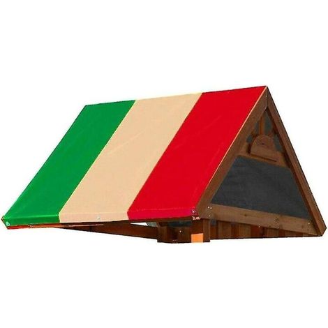 Couverture pour toboggan et cabane de jeux, auvent, abri de jeux, bâche de rechange pour aire de jeux, protection solaire pour enfants, vert, beige, rouge (1/5)