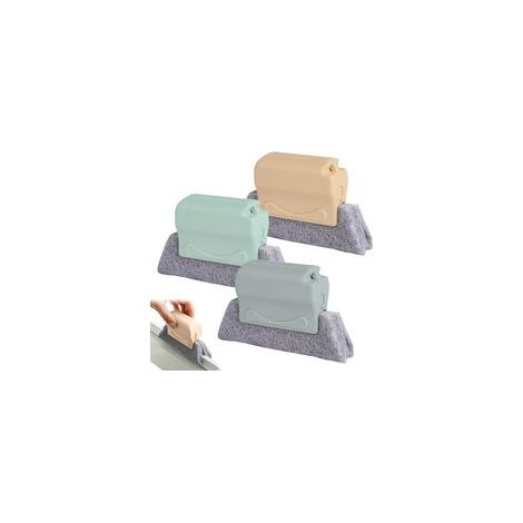 3 Pièces Brosses de Nettoyage de Rainures Fenêtre, Outils de Nettoyage pour Rainures de Fenêtre, Nettoyeur Rail Baie Vitrée, Brosse de Nettoyage Rainu (1/5)