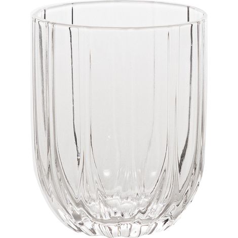 Zafferano Tumbler Alto Collezione Margherita in Vetro Soffiato Trasparente, Capacità 38,5 cl, Set da 4 Pezzi Eleganti per Cocktail e Bevande