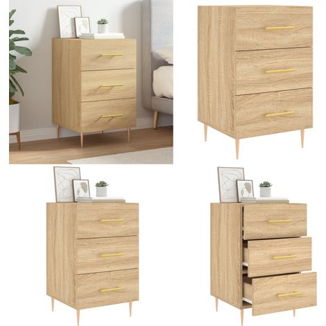 Nachttisch Sonoma-Eiche 40x40x66 cm Holzwerkstoff - Holz Nachttisch - Holzwerkstoff Nachttisch (1/5)