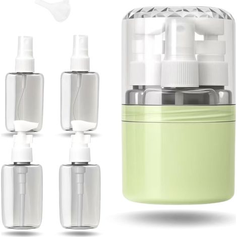 Distributeur de Voyage 4 en 1, Flacons Rechargeables Portables pour Shampooing Lotion Crème et Gel Douche, Conception Étanche Adaptée Aux Déplacements et Vacances (1/5)