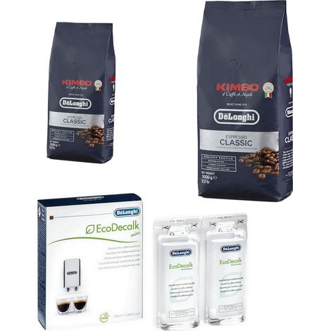 Ersatzteil - Satz von 2 Paketen Kimbo Kaffeebohnen 1 kg und 1 Entkalker -  - DELONGHI