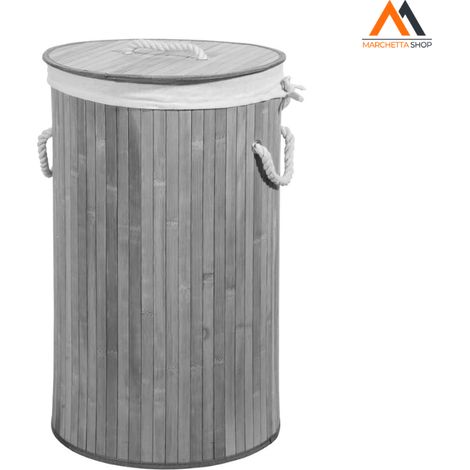 CESTO PORTA BIANCHERIA ROTONDO GRIGIO D.40 H 60