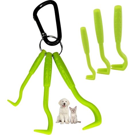 Tire Tique Pince a tique et crochets anti tiques pour chat chien humain. Crochet en acier inoxydable Retire/enlève/supprime/attrape parasites Kit de 3 pcs crochets pinces anti tiques vert (1/5)