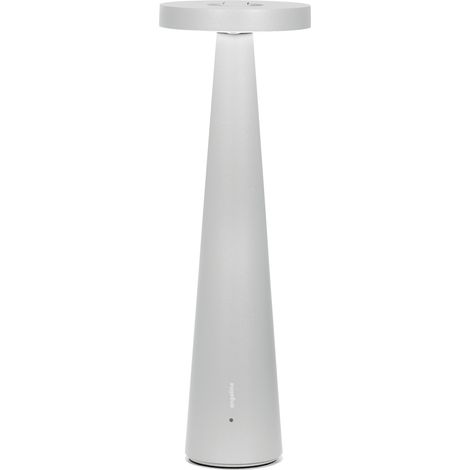 Lampe De Table Led Zafferano Angelina Gris Clair, Rechargeable Sans Fil, Tête Réglable, Tactile, Design Sobre Et Chic (1/3)
