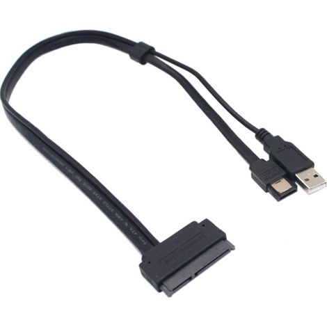 Adattatore SATA 22 pin a eSATA da 2,5 pollici alimentato tramite USB per dischi rigidi SSD, ottimizzato per il supporto UASP III, EC-SSHD (1/4)