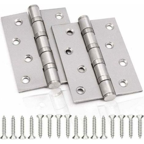 Charnières porte intérieur inox - - 100x75 mm - Paumelles pliables - 2 pièces - Acier inoxydable 304 (1/4)