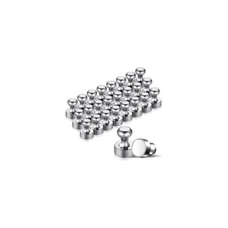 24 starke Metallmagnete (12 x 16 mm) – Edelstahl-Kühlschrankmagnete für Pinnwände, Kühlschränke etc. – mit Aufbewahrungsbox – Crezuo