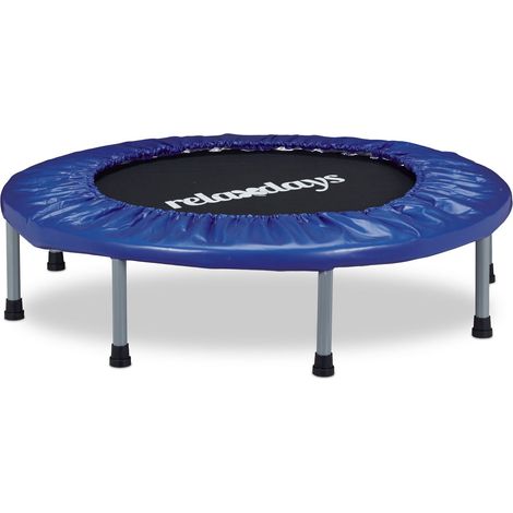 Trampolín de fitness plegable, azul y negro, para ejercicios en interiores