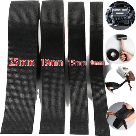 Nastro isolante, resistente al calore, impermeabile, nero, 40 m (4 rotoli), 50 mm (1/2)