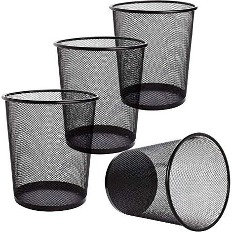 Set of 4 Circular Mesh Bins for Bathroom, Kitchen, Office, Dorms (1/5)