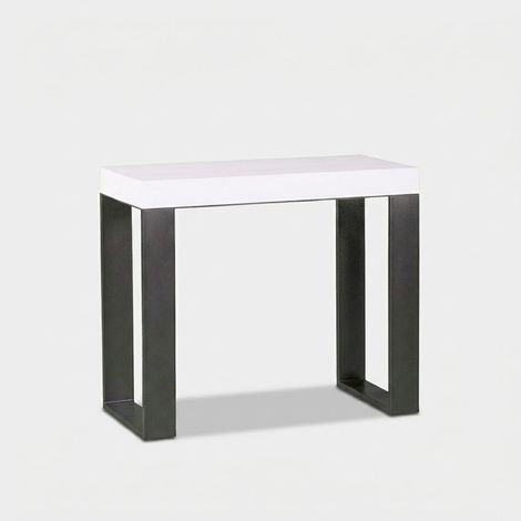 Ausziehbarer Konsolentisch 90x40-300 cm Esstisch Design Weiß Metall Tecno