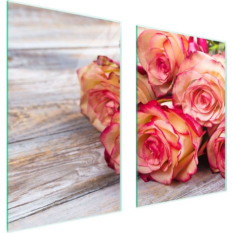 Assiette de protection en verre pour la cuisine 65x52 rose (1/5)