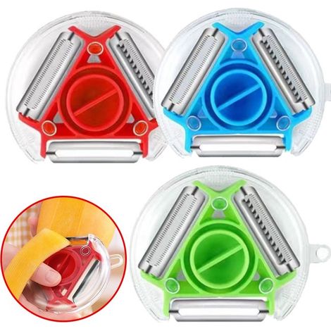 3-in-1 Stainless Steel Peeler, Slicer and Grater – Three-Piece Set,It is your ideal choice (1/4)