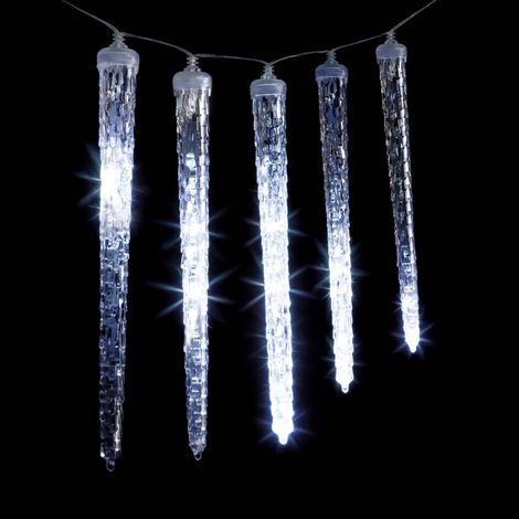 Tenda luminosa Stalactic 81 LED 10 ghiaccioli effetto goccia 3,6 m per esterni bianco freddo - Feeric lights & christmas