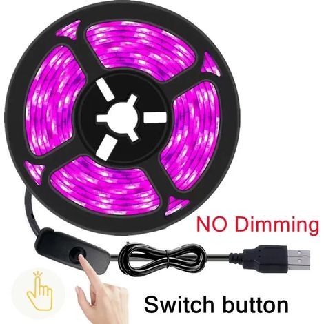 Lampes de croissance pour plantes Lampe de croissance LED USB 5 V étanche (1 m) - 60 LED/m - Spectre complet - Idéale pour la croissance des semis de légumes. (1/5)