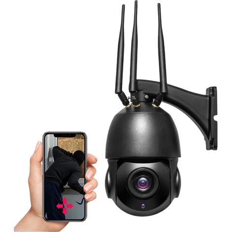 Caméra de sécurité à Domicile Caméra 4G 1080P HD 30X Zoom Optique Accueil WiFi Caméra IP 80M IR Vision Nocturne Suivi Humain IP66 Étanche (Color : 5MP, Size : 4G) (1/5)