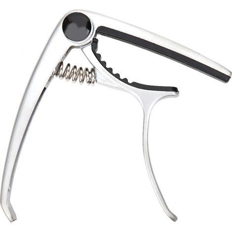 Gitarren-Capo-Klemme, Stimmschlüssel, Zinklegierung, für Folk-Gitarre, Musikinstrumentenzubehör, Silber (1/5)