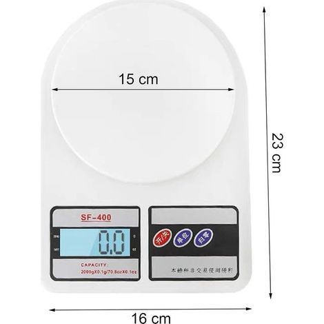 Balance de Cuisine électronique, Balance numérique de Cuisine de Haute Précision, Fonction Tare, 10kg/1g, Balance Alimentaire à écran LED (Blanc)- (1/5)