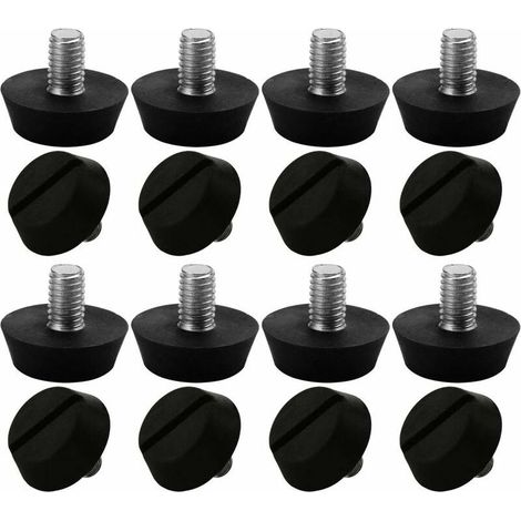 16pcs Pieds de Meubles Réglables Nivellement Patin Base Jambe Pied de Table Chaise Ajustables Protection Sol M6 x 10 x 20mm (1/4)