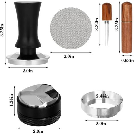 58-mm-Espressostößel-Set – Federbelasteter Espressostößel, einstellbare Espresso-Dosierung, Nivellierung, wiederverwendbarer, tragbarer Filter, 2er-Set