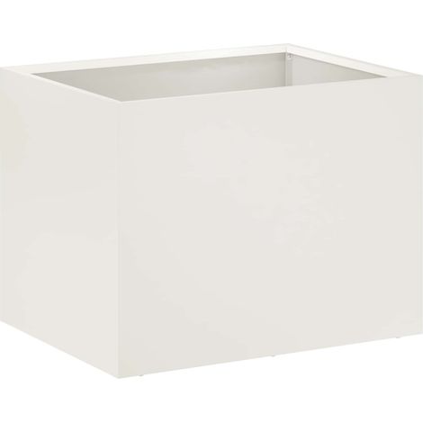 Garden Planter White 40 x 30 x 30 cm Cold-rolled Steel vidaXL