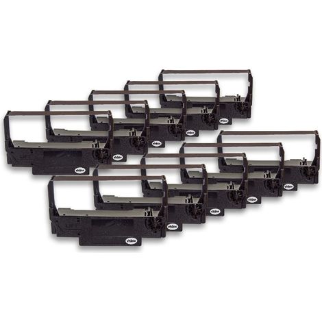 vhbw 10x Ribbon Cartridge compatible with G + K Datensysteme GK 400, GK 400 Professionell Dot Matrix, Receipt Printer - Black Ink Ribbon