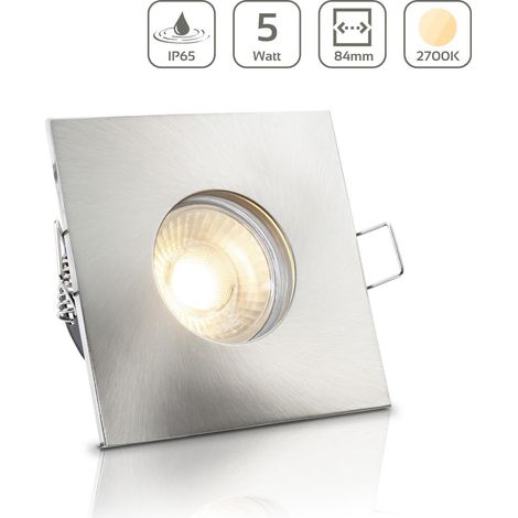 Einbauspot IP65 eckig - Farbe: Edelstahl - LED Leuchtmittel: GU10 5W neutralweiß (1/5)