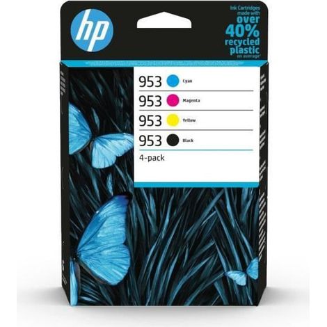 HP 953 Pack de 4 cartouches d'encre noire. cyan. jaune et magenta authentiques (6ZC69AE) pour HP OfficeJet Pro 7700/8200/8700 (1/10)