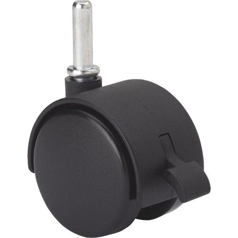 rueda giratora espiga lisa m8x26 freno 420-050-14 nylon negro eje liso (1/2)