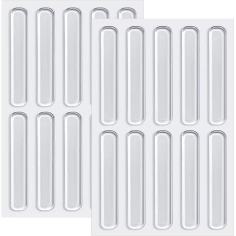 20 bandes de protection anti-collision transparentes en silicone pour porte, 63 x 10 x 2 mm (1/5)