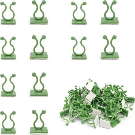 Clip per piante rampicanti - Supporto per piante rampicanti - Adesivo forte - Verde - Fissaggio autoadesivo per piante - Adatto per uso interno ed esterno - 120 pezzi (1/5)