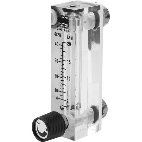 Débitmètre de gaz à panneau réglable, Débitmètre de gaz LZM-6T 2-20 LPM/4-40 SCFH laiton femelle BSP 1/4" Débitmètre avec vanne de régulation pour l'oxygène/air/gaz (1/5)