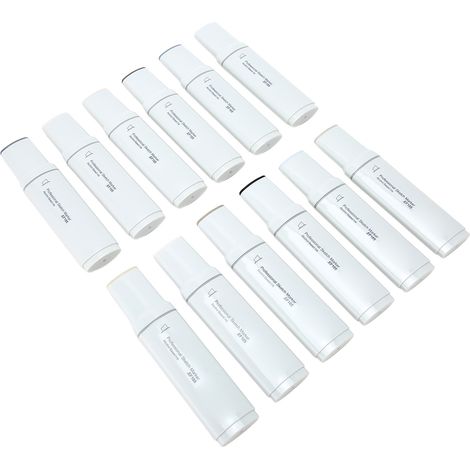 Marqueurs à encre rechargeables à pointe large pour une application uniforme de la couleur marqueurs à pigments à base d’alcool adaptés au papier, au plastique, au bois et au verre paquet de 12, sér (1/5)