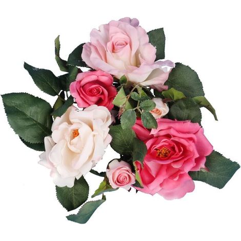 Romantischer Kranz mit rosa Rosen, Durchmesser 20 cm