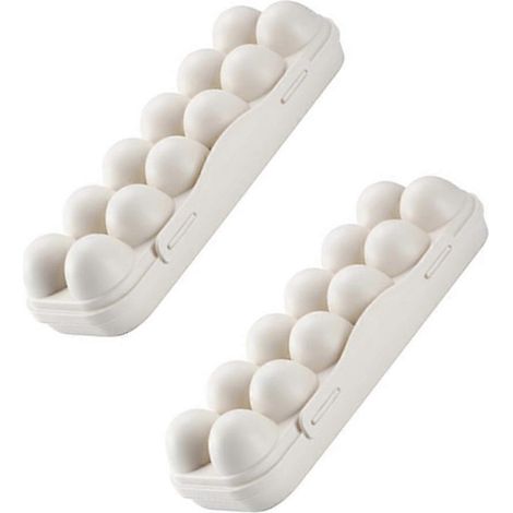 Lot de 2 boîtes à œufs incassables pour réfrigérateur, 12 compartiments, boîte de rangement pour œufs de canard (kaki) (1/3)