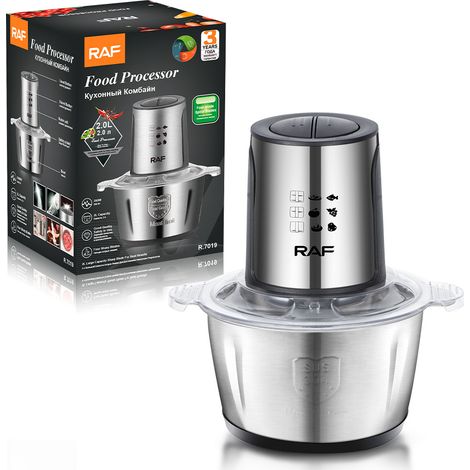 Hachoir à viande multifonctionnel en acier inoxydable, appareil de cuisine électrique, robot culinaire, mixeur 2 L (1/5)
