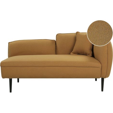 Rechtsseitige Chaiselounge CHEVANNES Bouclé Senfgelb