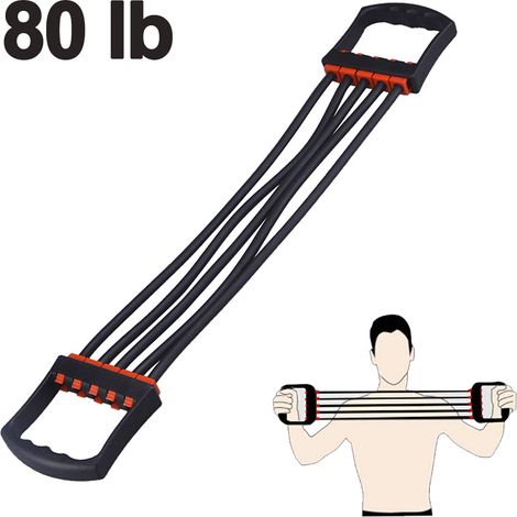 Système d'exercices de résistance avec 5 cordes pour extenseur de poitrine ajustable, appareil de musculation pour salle de sport à domicile. (1/5)