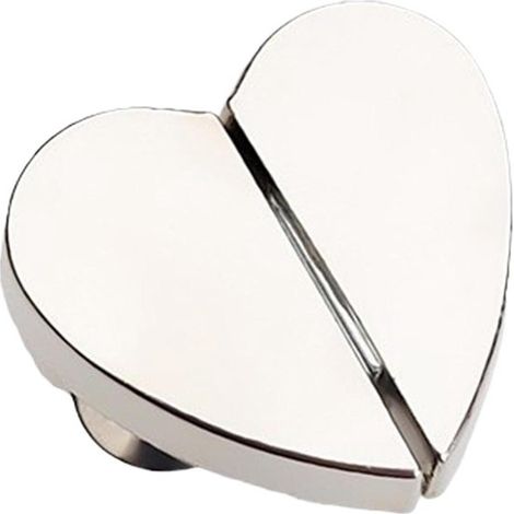 Fermagli magnetici per tende - fermagli a forma di cuore - oscuranti - doppi magneti - larghezza 23 cm - argento (1/5)