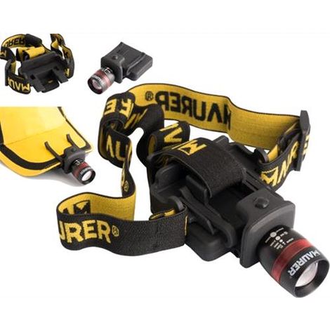 TORCIA LED a BATTERIA Frontale DA TESTA e per Elmetti MAURER con ZOOM (1/7)
