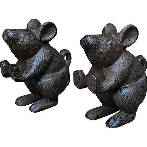 Cast Iron Decorative Mouse Doorstop (Set of 2) (1/5)