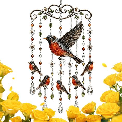 Carillon à Vent pour Oiseaux extérieur Décoration de Carillon à Vent Clochettes éoliennes pour balcon Pour patio porche jardin cour terrasse fenêtre arbre extérieur (1/5)