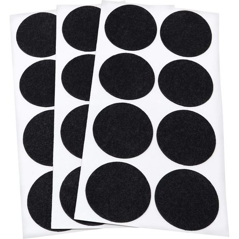24 x Patins en Feutre Noirs 50 mm Rond épaisseur 3mm Patins glisseurs Auto adhésifs de qualité optimale (1/5)