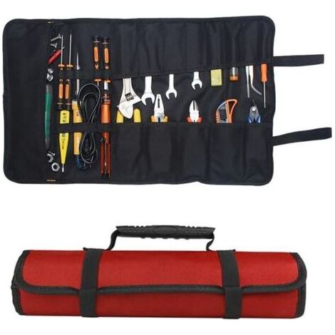 Trousse 0à 0outils 0600D 0Oxford 058,5 0x 035,5 0cm 0- 022 0poches 0enroulable, 0imperméable 0Pour 0professionnels 0et 0particuliers, 0rouge